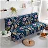 Surwin Copridivano Senza Braccioli 2/3 Posti Elasticizzato, Boemia Antimacchia Fodera per Divano Letto Lavabile Antiscivolo Pieghevole Clic Clac Copri Divano (Fiori Esotici,2 posti)