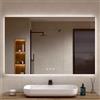 BELLOBATH - Specchio da bagno con luce LED, luce regolabile in 3 colori e intensità, antiappannamento - Luce indiretta 80cm alto x 120cm largo