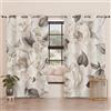 PETTI Artigiani Italiani - Tende a Pannelli per Interno con Anelli 2 Pezzi 140x280cm, Tenda Camera da Letto e Soggiorno Oscuranti Isolanti e Moderne, Floreale 04-133, 100% Made in Italy