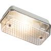 Knightsbridge IP65 - Portalampada con diffusore prismatico trasparente e base in alluminio, E27, 100 W, colore: Bianco