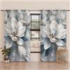PETTI Artigiani Italiani - Tende a Pannelli per Interno con Anelli 2 Pezzi 140x280cm, Tenda Camera da Letto e Soggiorno Oscuranti Isolanti e Moderne, Floreale F14, 100% Made in Italy