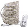 FOLGEMIR Striscia LED con interruttore 5 metro - Bianco Freddo, 220V 230V LED strip, 5630 SMD 180 Leds/m, illuminazione molto luminosa, IP65 impermeabile