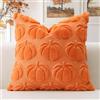 Artscope 1 Pezzi Halloween Federe in Lana Corta Velluto Copricuscini Morbido Decorativo autunnale Fodere per Cuscino Lusso Stile per Divano Camera da Letto Zucca Arancione 55x55 cm