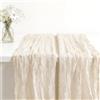 Vexaflow Set di 2 Runner da Tavolo Boho, Design Elegante e Naturale, Tessuto di Alta Qualità, Decorazioni, Tela di Formaggio, 90 x 300 cm, Tulle Rustico, Ecologico e Riutilizzabile