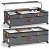 BugyKido 2 Pezzi Contenitore Sottoletto 72L, Cassetto Sottoletto con Ruote Rotazione 360° & Coperchio in PVC, Struttura in Metallo, per Abbigliamento, Scarpe, Giocattoli e Coperte