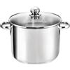 KOPF Pentola grande induzione Grandis, 26 cm, 10 L, argento, acciaio inox | Casseruola incl. coperchio in vetro | con pratico bordo versatore | per piani cottura | adatta per forno e lavastoviglie