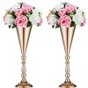 Sziqiqi Set di 2 Centrotavola per Matrimonio in Metallo Alto per Tavoli da Ricevimento, Supporto per Fiori in Oro, Base per Decorazioni per Feste, Eventi, Cerimonie di Celebrazione, Oro