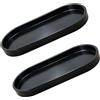woshilaoDS 2 Pz Vassoio Portaoggetti da Bagno, Vassoio da Bagno Decorativo, Vassoi Bagno Portaoggetti, Vassoi Profumi Trucco Organizer Ovali in Silicone per Organizzare Gioielli Cosmetic(24.5x11x2 cm, Nero)