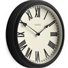 Jones Clocks® Hackney Orologio a parete | Orologio classico a numeri romani | 30cm | Nero | Il tradizionale orologio a tutto e notte perfetto per cucine, corridoi o spazi abitativi con carattere.