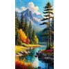 ARTGOTO Diamond Painting Quadrati Adulti Grandi Dimensioni Kit Completo,40x70cm Pittura Diamante Adulti Paesaggi Bosco B,Fornito con Diamond Painting Quadrato Accessori per la Decorazione