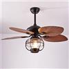IBalody Ventilatore da soffitto per Gazebo Industriale Nero con luci Paralume in Vetro soffiato Temporizzazione remota 6 velocità Ventilatore da soffitto Muto per Sala da Pranzo Camera da Letto
