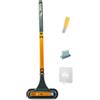 Generico Spazzola Pulizia Zanzariere 2-in-1 con Lavavetri, Manico Rimovibile in Plastica, Leggera e Riutilizzabile per Porte, Finestre e Vetri (Arancione)
