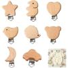Foonary 8 mollette in legno con chiusura in metallo, vari motivi animali, mollette in legno per fai da te, per tessuti, borse, artigianato, decorazione regali e progetti creativi fai da te