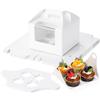 Coolty 25 Pezzi Scatole per Cupcake 4 Fori Scatole per Torte Scatola di Imballaggio in Carta per Dessert Muffin Pasticcini Macarons Torte Regali DIY (Bianco)