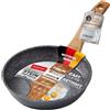 STONELINE BACK TO NATURE Padella 18 cm Effetto Legno, Padella Antiaderente, Rivestimento Antiaderente con Vere Particelle di Pietra, a Induzione, Tutti i Piani Cottura