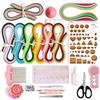 JUYA Kit Quilling di Carta QK13 con 960 Strisce e 13 Strumenti Larghezza 5mm Hanno Colla, Strumenti Rosa