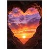 Fokenzary Kit artistico con diamanti per adulti principianti, lavoretti con pittura 5D a forma di cuore al tramonto, 1 pezzo, decorazione da parete per soggiorno e camera da letto (30 x 40 cm)