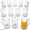 MamboCat Akki - Set di 12 boccali da birra da 0,2 l, altezza 12,2 cm, per 12 persone, in vetro con fondo a stella e manico, bicchieri da birra trasparenti da 200 ml, per feste