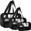 Aucuu Borse Da Toilette Trasparente, 3 Pezzi Beauty Case Trasparente, PVC Trouss
