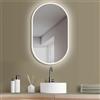 HOKO® Specchio-Bagno Ovale 45x75/75x45cm con Illuminazione LED Economico in Energia e Cornice in Metallo Dorato. Sensore Tattile+Variazione Continua di Luce LED Caldo/Freddo/Neutro 2700-6500K