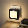 LQWELL® Luce Notturna con Presa Pieghevole con Sensore Crepuscolare, Lampada Notturna con LuminositÀ Regolabile, Luce Automatica con Presa, Luce di Orientamento (Nero, 1 Pezzo)