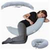 Mobiclinic®, Cuscino Allattamento e Gravidanza XXL, 3 in 1, Fodera in 100% Cotone, 150 Cm, Spalline Regolabili, Multifunzione, Aura, Rimovibile e Lavabile, Multiposizione, Stampa Vichy