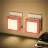 LQWELL® Luce Notturna con Presa Pieghevole con Sensore Crepuscolare, Lampada Notturna con LuminositÀ Regolabile, Luce Automatica con Presa, Luce di Orientamento (Rosa, 2 Pezzi)