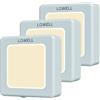 LQWELL® Luce Notturna con Presa Pieghevole con Sensore Crepuscolare, Lampada Notturna con LuminositÀ Regolabile, Luce Automatica con Presa, Luce di Orientamento (Blu, 3 Pezzi)