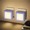 LQWELL® Luce Notturna con Presa Pieghevole con Sensore Crepuscolare, Lampada Notturna con LuminositÀ Regolabile, Luce Automatica con Presa, Luce di Orientamento (Viola, 2 Pezzi)