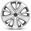 Generico Set 4 Copricerchi 15 Pollici Compatibili con Renault Clio IV dal 2016 in Poi - Coppe Ruota in ABS Resistenti - Design Elegante - Montaggio Rapido - Colore Argento/Nero