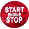 SG Store 1 copertura per interruttore del pulsante di avviamento del motore dell'auto, in fibra di carbonio, adesivi decorativi compatibili con Mini Cooper R55 R58 R60 R59, 1,9 cm, rosso