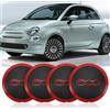 Fuerdich Confezione 4 per 500 Coprimozzo Ruota, 68078419AC Copricerchi Sostituzione per Fiat 500, 500 Accessori Di Ricambio per Fiat 500 2012-2022 (D)