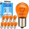 SOFOC PY21W 24V 21W BAU15S Lampadina ambra luce svolta indicatore 150°Polo sfalsato Contatto singolo Attacco baionetta S25 10Pcs