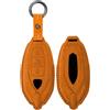 HIBEYO Custodia per chiave auto, adatta per Lamborghini Urus 2021 2022 2023 Hurricane Revuelto Daniel Maverick in pelle, con telecomando, custodia portachiavi arancione
