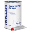 ITALKO Resina poliestere 1L con kit indurente - Resina di riparazione per auto, barca, costruzione - Kit resina vetroresina per riparazione laminati - Resina per metallo, legno, fibra di vetro - Kit