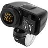 Senmubery Gaoominy Caricatore del USB del Motociclo 12V A 5V per Il Caricatore del Motociclo di Moto 2.1A 12V con Il Termometro Dell'esposizione Principale Voltmetro