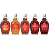 47 North TO THE POWER OF FIVE, 5 x Sciroppo d'acero biologico canadese; - SINGLE SOURCE 1x Golden, 1x Amber, 1x Dark, 1x Very Dark & 1x SINGLE PRESS Amber, 5x250g ! Senza glutine, vegano