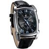 JewelryWe Orologio al Quarzo da Uomo Cinturino in Pelle Colore Nero Numeri Romani Regalo