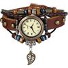 JewelryWe - Orologio da Polso Cinturino in Pelle Ciondolo a Forma di Foglie Regalo per Festa dei Bambini Ragazzi