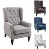 HOMCOM Poltrona Elegante in Stile Francese con Cuscini