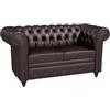 HOMCOM Divano 2 Posti in Stile Chesterfield con Cuscino Rimovibile Marrone