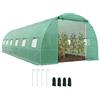 Outsunny Serra a Tunnel da Giardino 8x3x2 m con Tetto Arrotondato in PE Verde