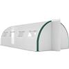 Outsunny Serra a Tunnel 6x3 m con 2 Porte a Cerniera e 8 Finestre Bianco e Verde