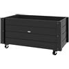 Outsunny Fioriera da Esterna in Legno con Fodera Nera