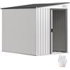 Outsunny Casetta Attrezzi in Metallo 1.5x2m Porta Scorrevole e Tetto Inclinato