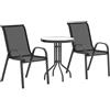 Outsunny Set da Giardino 3 Pezzi con 2 Sedie da Giardino e Tavolino Rotondo Nero