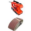 BLACK+DECKER KA86-QS Levigatrice a Nastro, 720 W + Silverline 901495 5 Nastri Abrasivi, 75 x 457 mm, Grana 120