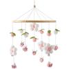 Generico Giostrina per Culla - Decorazione con Giocattoli,con Pompon Fiori in Legno Carillon | per Bambini e Bambine Asilo Camera da Scuola Materna Casa Viaggio Passeggino