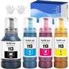SHUOLEI 113 Inchiostro Compatibile con Epson 113 Flaconi di Inchiostro Multipack per ET-5150 ET5150 ET-5170 ET-16650 ET-16600 ET-16150 ET-15000 ET-5100 ET-5160 ET-5800 Pro ET-5850 (4-Pack BK C M Y)