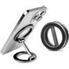 Wvu & Wvo Supporto magnetico per iPhone 16, doppio anello regolabile, supporto magnetico per cellulare girevole a 360°, per iPhone 15, 14, 13, 12 Pro Max, Mag/Safe,Palestra